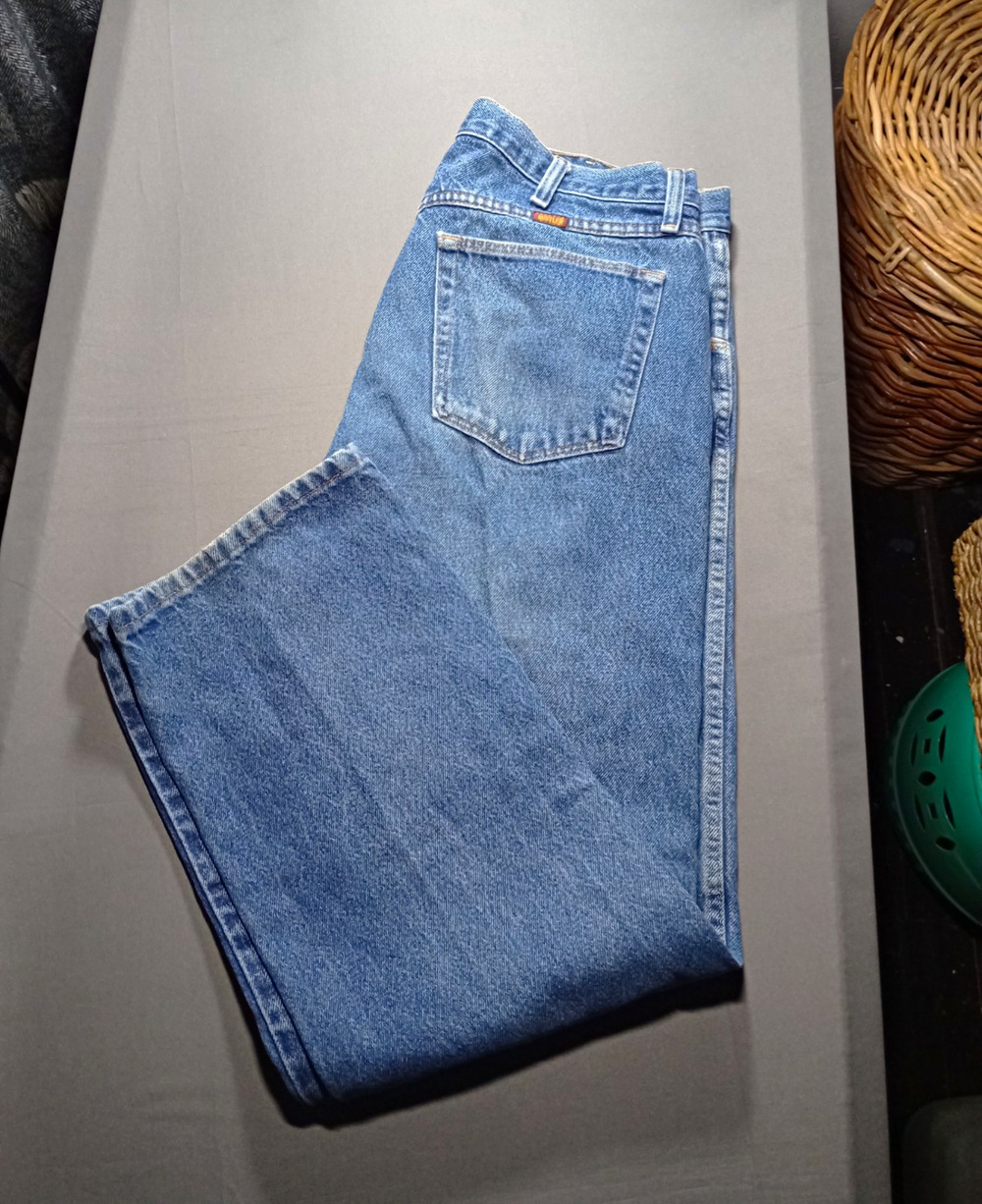 Rustler Straight Jeans Men's Size 36 Blue Medium Wash Denim Cotton Regular Fit